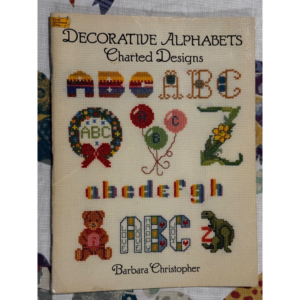Decorative Alphabets Charted Designs Barbara Christopher Cross Stitch Book 1988